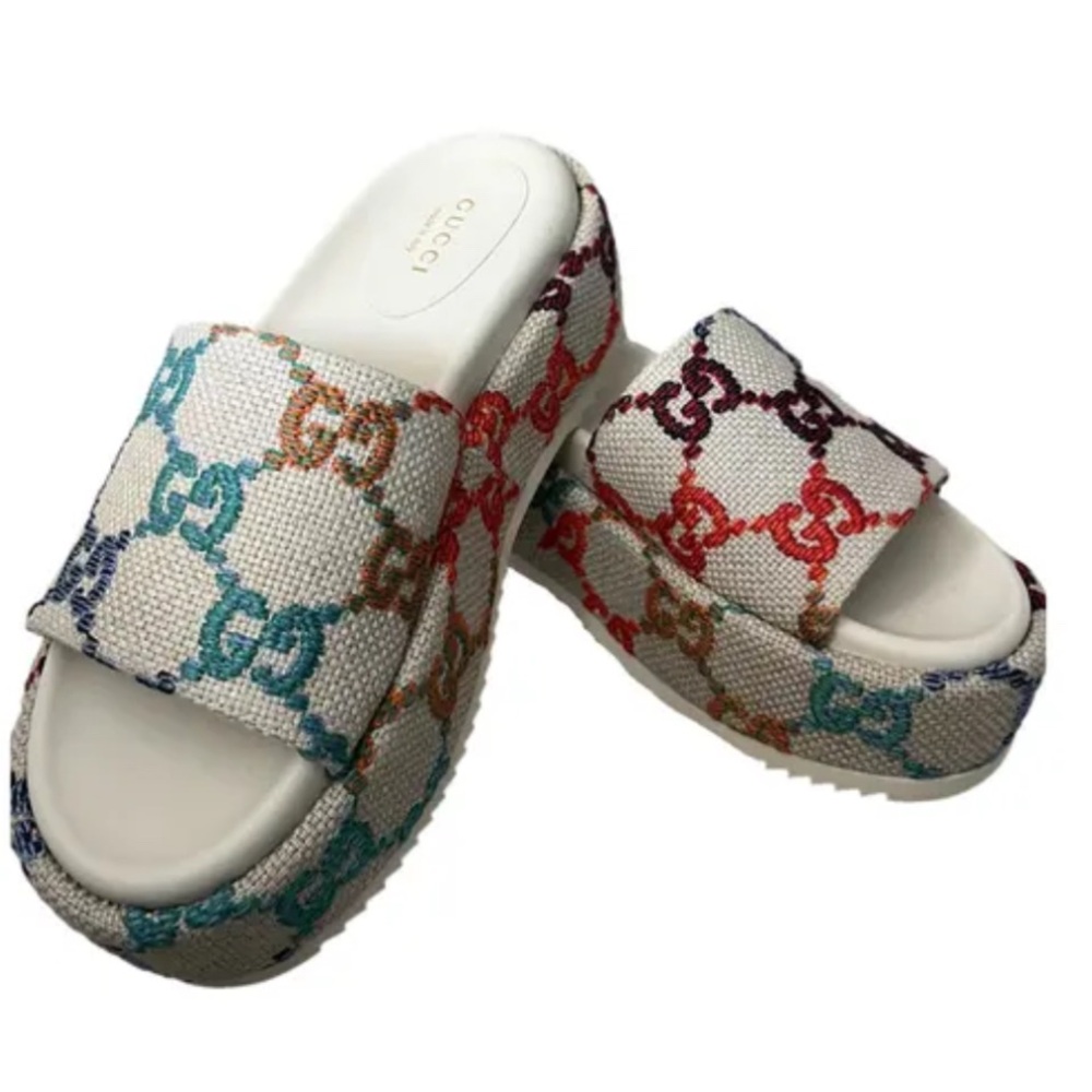 Gucci Multicolor Platform Sandals